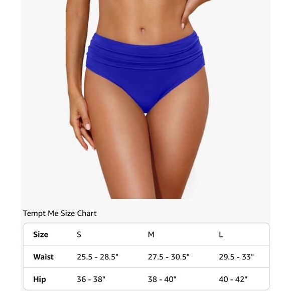 Tempt Me Women Mid Rise Bikini Bottoms Full Coverage Swimsuit - Picture 4 of 4